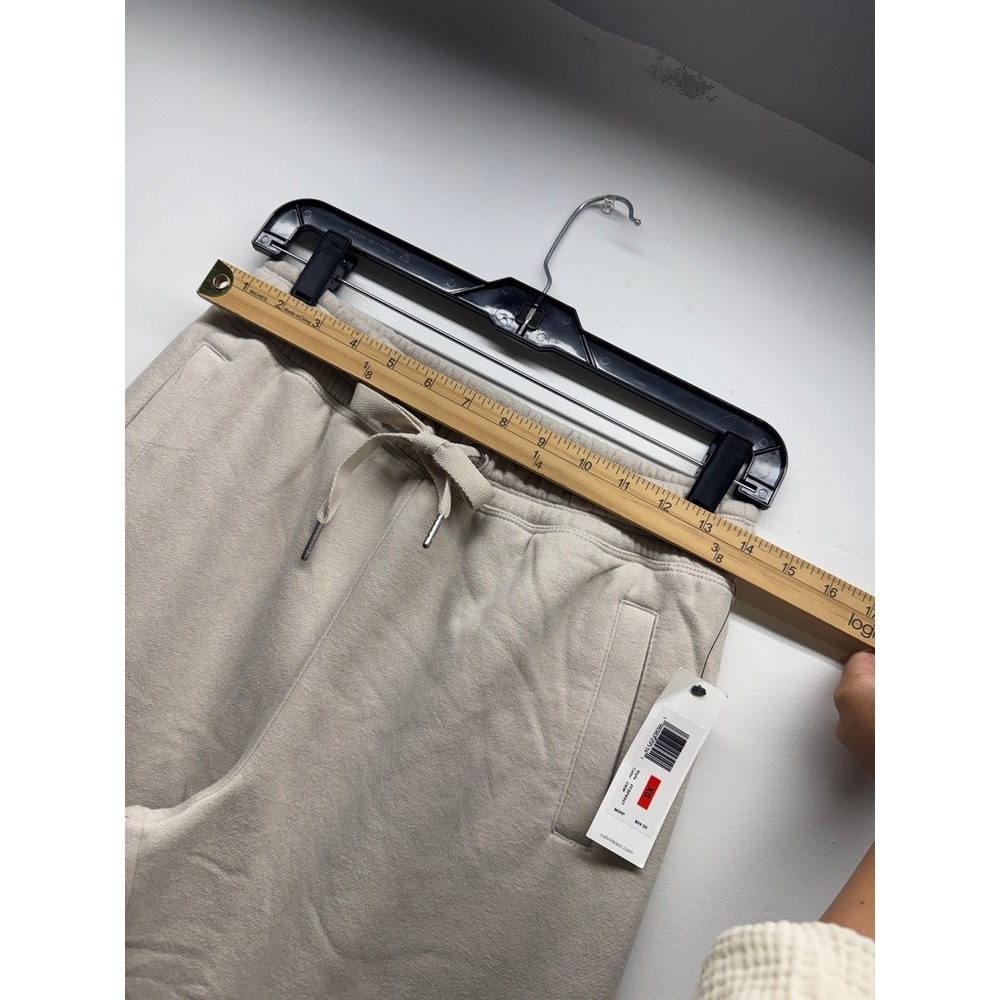 Calvin Klein Performance Joggers Women XS Beige Fleece Elastic Cinch Cuff - Picture 4 of 10